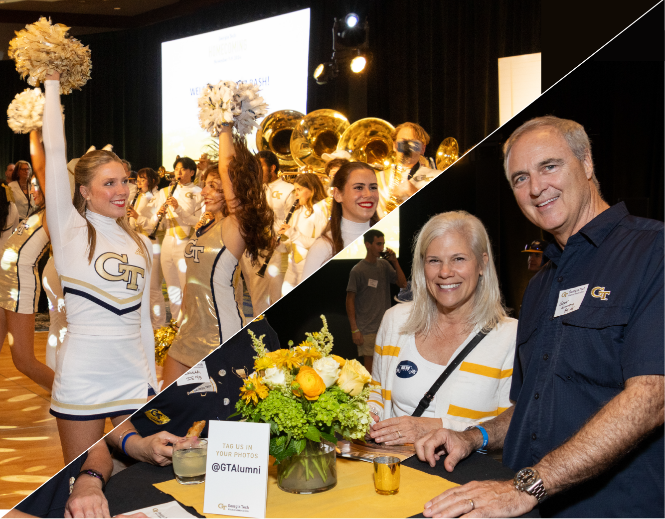 Cheerleaders and alumni at Buzz Bash