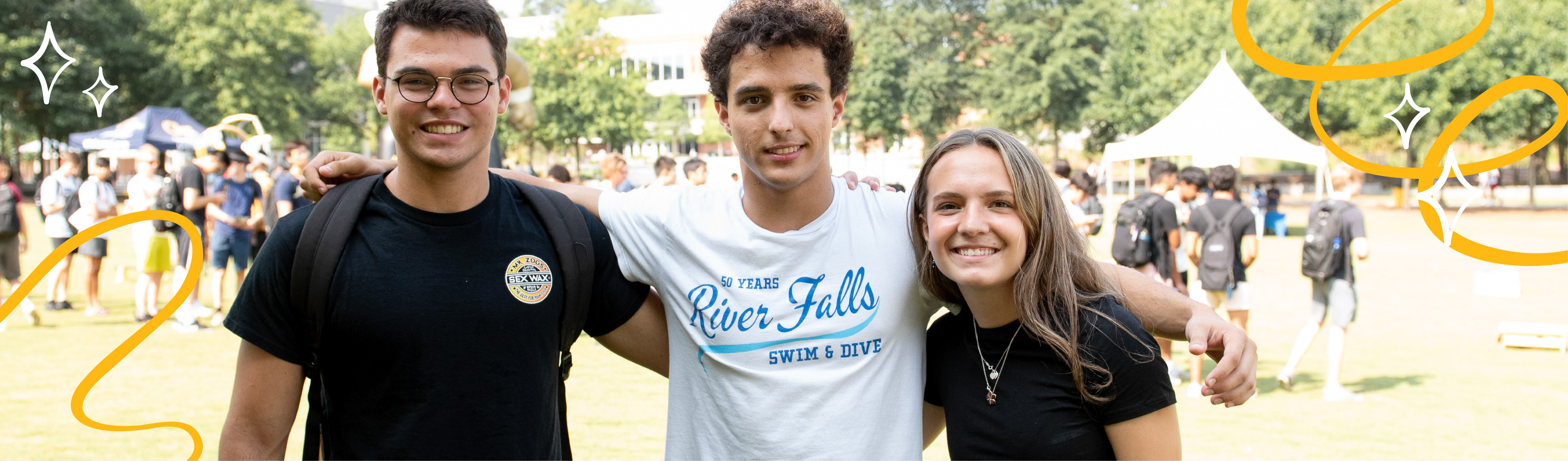 SAA students posing on campus