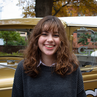 Image of student on campus