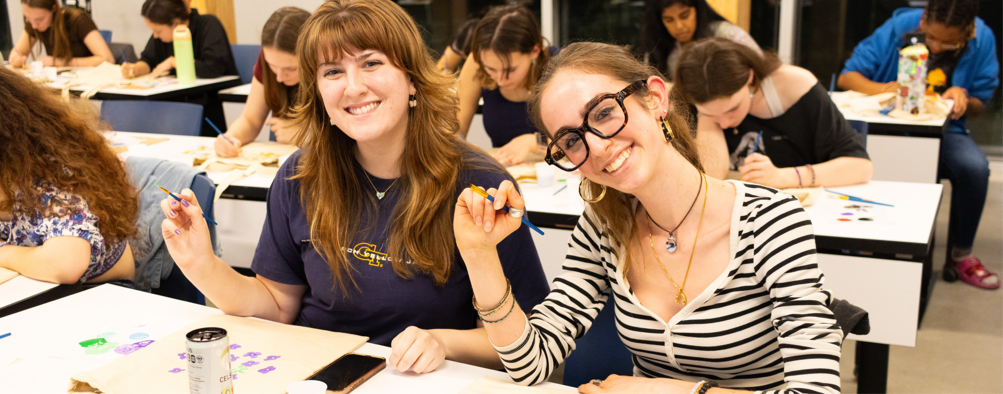 Two students crafting