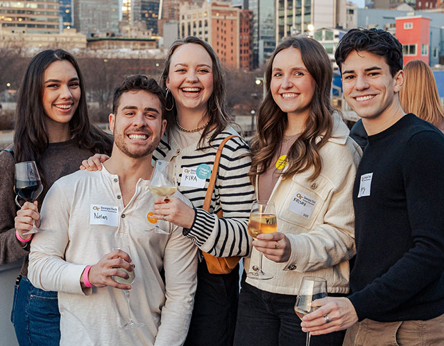 Group of alumni at networking event