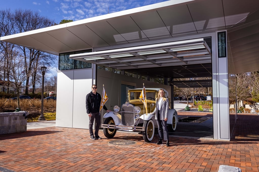 Lead designers Blake Burton, M Arch 09, and Emily Mastropiero of Square Feet Studio