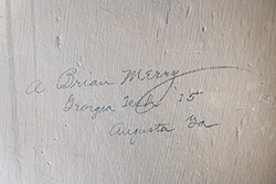 picture of A. Brian Merry's signature on the wall
