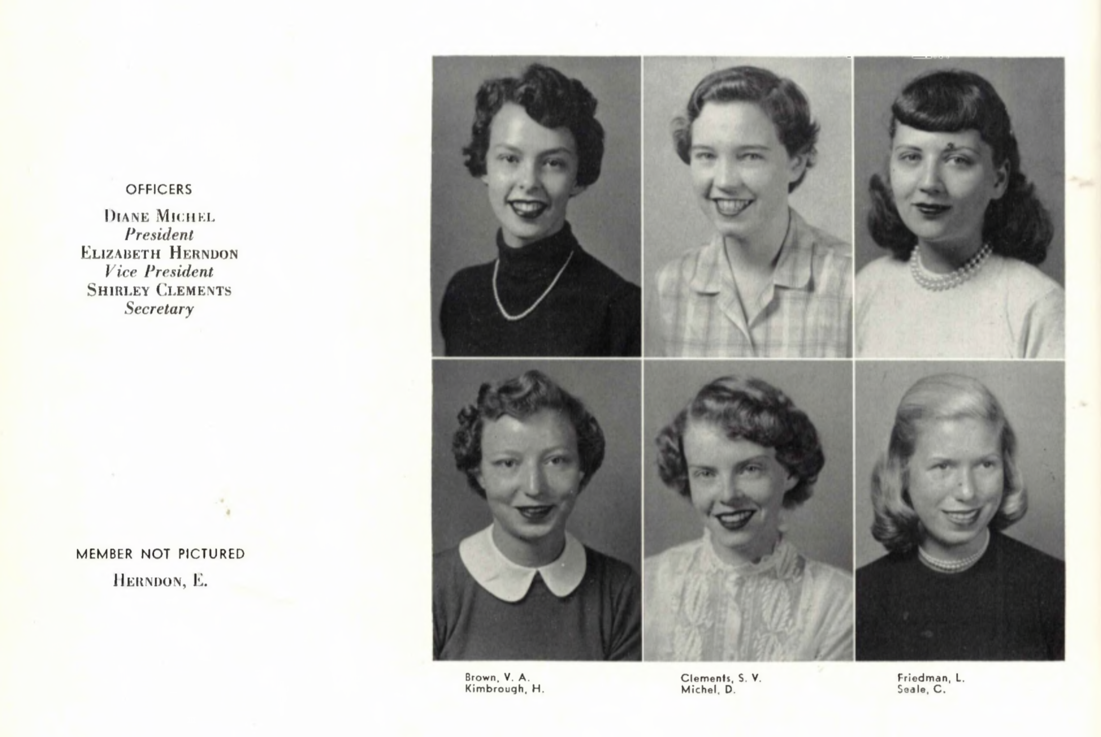 Picture of the sorority group in the yearbook