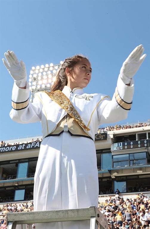 Drum major Dawn Andrews