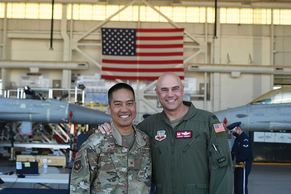 Neil Aurelio, IE 98, and Mike Cundiff, AE 98 on an AFB
