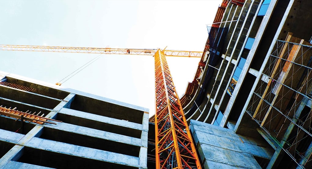 construction crane on a building site