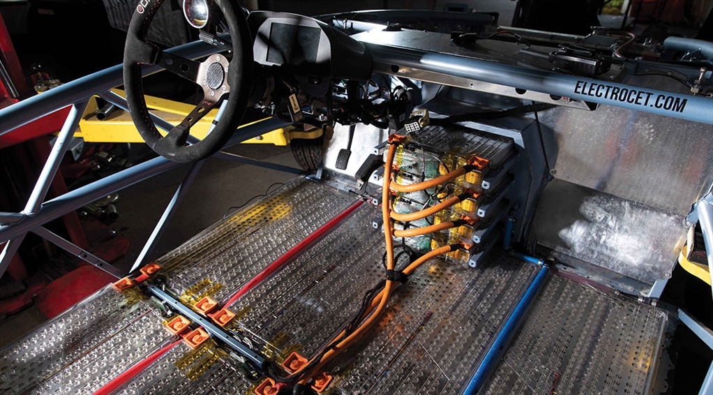 Inside of the car cabin stripped out 