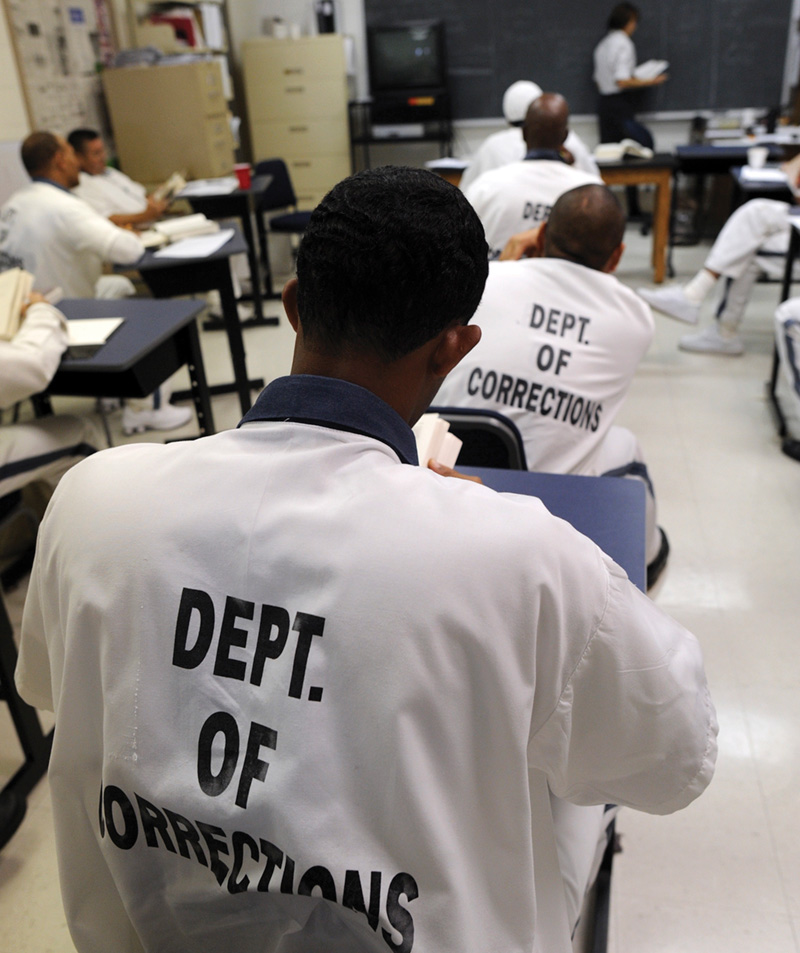 Dept. of Corrections inmates in a classroom