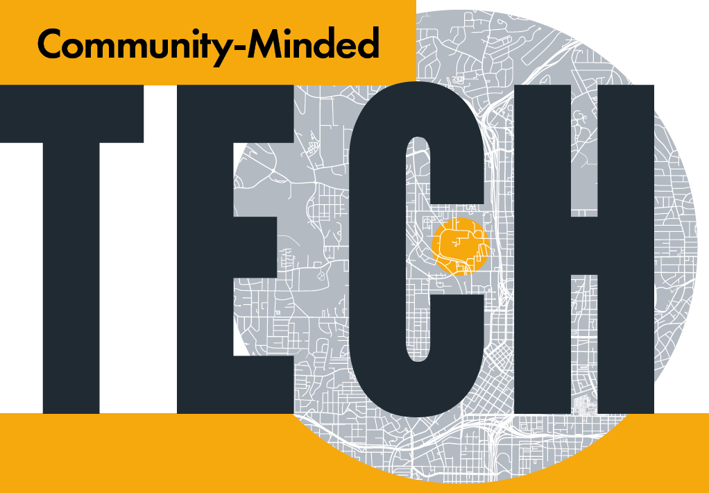graphic of community minded tech