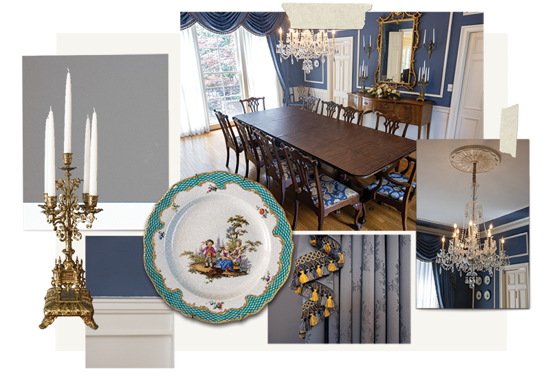collage of decor from the preseident's residence