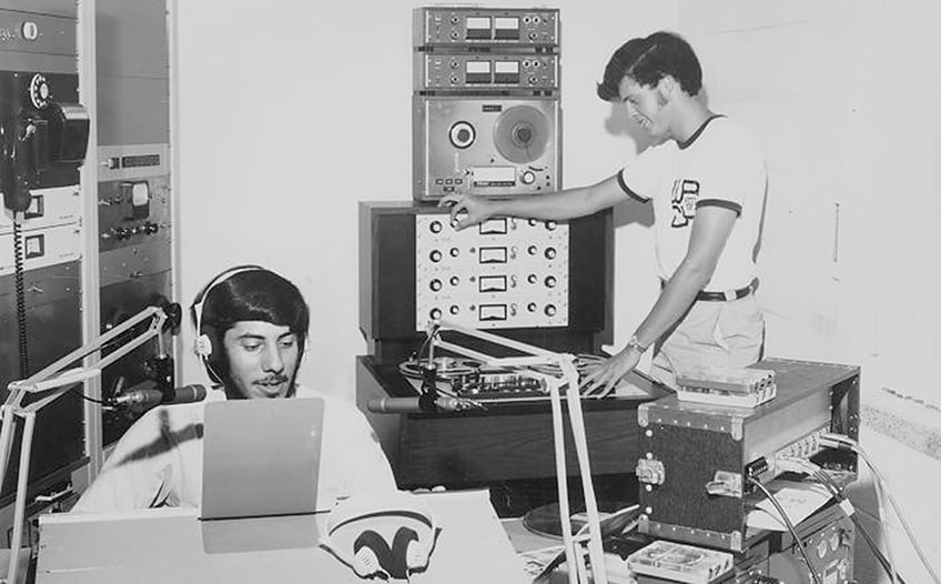 Wrek radio with the djs in the booth