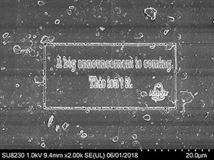World's Smallest Ad written on a sesame seed