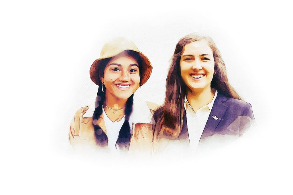 From left to right, Anushka Chalmeti and Lizzie Wright 
