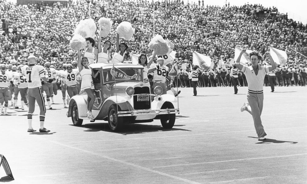 vintage cheerleading riding wreck 